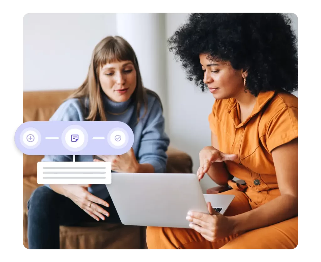 A manager and employee agreeing on shared goals